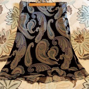 Gorgeous Silk Paisley Skirt with Black Lining!